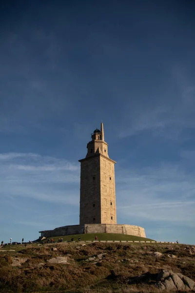 Torre Hércules España Bajo Cielo Nublado — Foto de Stock