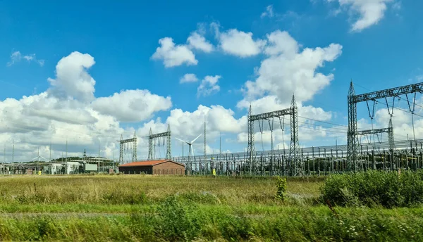 Uma Subestação Eletricidade Encontrada Alemanha — Fotografia de Stock