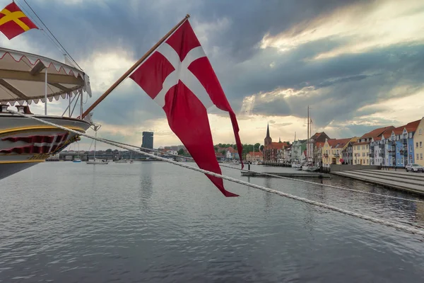 Sonderborg Marine Królewskim Duńskim Statkiem Dannebrog Banderą Dania — Zdjęcie stockowe