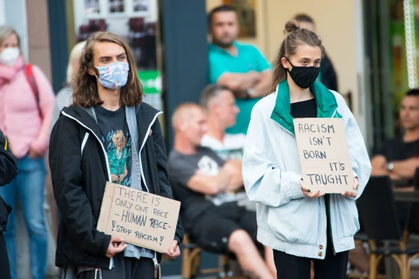 Trier Germany Haziran 2020 Trier Almanya Irkçılığa Karşı Protesto Gergedan — Stok fotoğraf