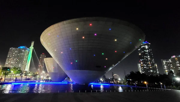 Incheon Korea South May 2021 Tri Bowl Surrounded Lights Night — Stock Fotó