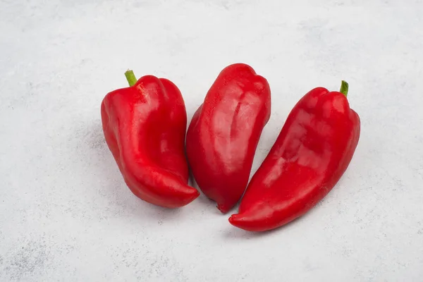 Fresh Red Paprika Isolated White Textured Background Empty Copy Space — Stock Photo, Image