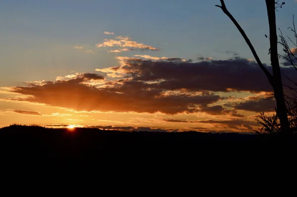 Soleil Couche Près Lockleys Pylon Leura Dans Les Blue Mountains — Photo