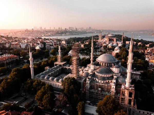 Mosquée Suleymaniye Entourée Bâtiments Soir Istanbul Turquie — Photo