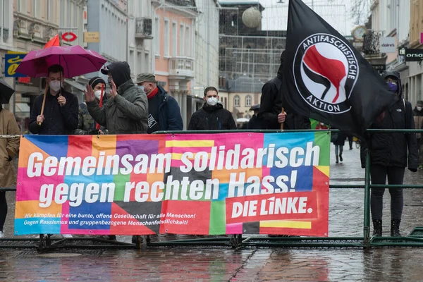 Trier Allemagne Juin 2020 Manifestations Trèves Contre Réglementation Covid Allemagne — Photo