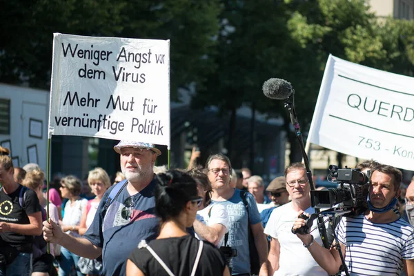 Berli Germany Aug 2021 Berlin Covid Yönetmeliğine Almanya Siyasi Eylemcilere — Stok fotoğraf