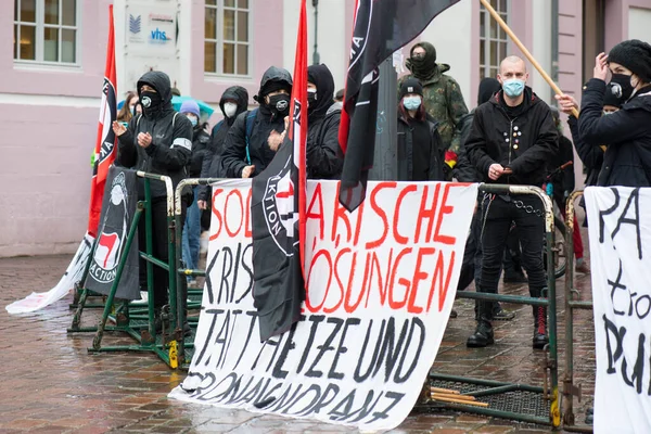 Trier Allemagne Juin 2020 Manifestations Trèves Contre Réglementation Covid Allemagne — Photo