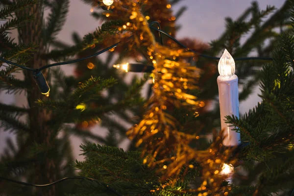 Closeup Shot Decorated Christmas Tree — Stock Photo, Image