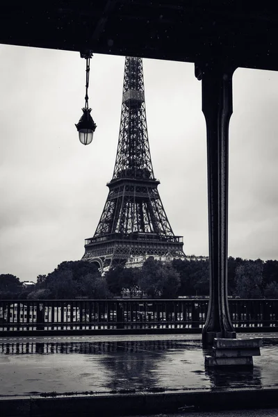 Gråskalig Bild Eiffeltornet Paris Frankrike — Stockfoto