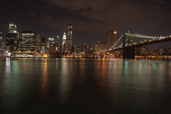 Krásný Záběr Brooklynský Most Usa — Stock fotografie