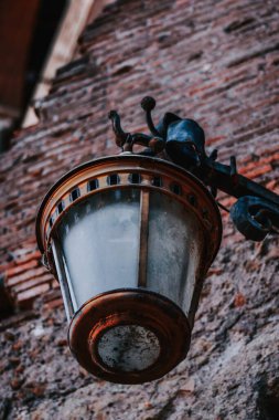 A vertical shot of a street lamp at the Trajan Forum, Rome, Italy clipart