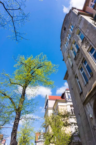 Poznan Polonia Abril 2017 Plano Vertical Edificios Árboles Ciudad Poznan — Foto de Stock