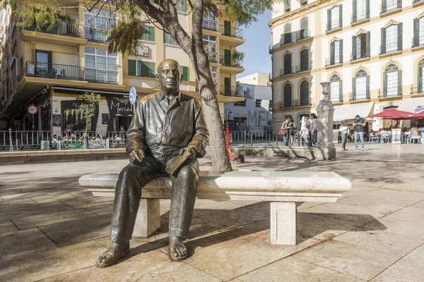 Malaga Spain Jan 2020 Bronze Statue Pablo Picasso Mercy Square — Stock Photo, Image