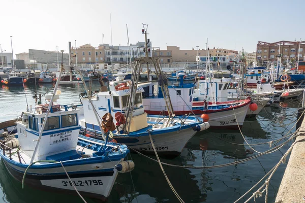 Tarifa Spain Aug 2018 Small Fishing Boats Docked Fishing Port — Stock Photo, Image