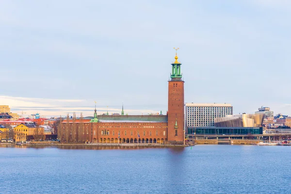 Vista Del Municipio Stoccolma Lontano — Foto Stock