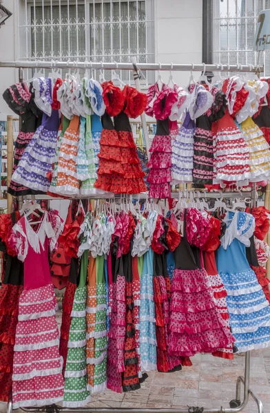 Nerja Spain Nov 2019 Colorful Flamenco Dresses Sale Tourist Shop — Stock Photo, Image