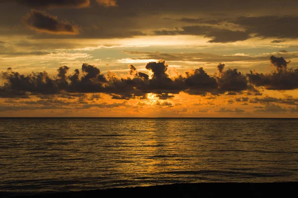 Beautiful Scenery Black Sea Sunset Breathtaking Clouds Background Georgia — Stock Photo, Image