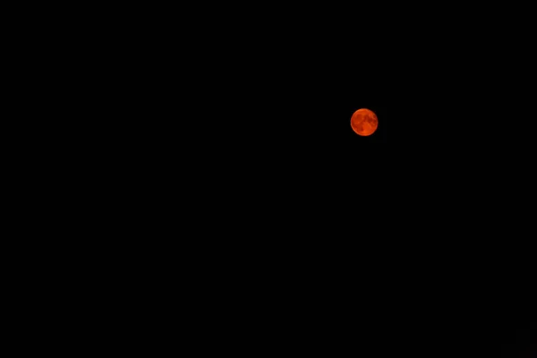 Червоний Місяць Чорному Тлі — стокове фото