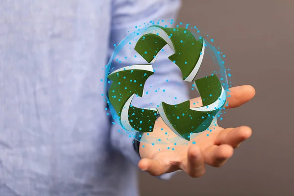 Een Weergave Van Het Groene Symbool Van Recycling — Stockfoto