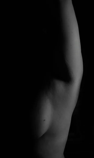 Plano Vertical Escala Grises Del Cuerpo Una Mujer Desnuda — Foto de Stock