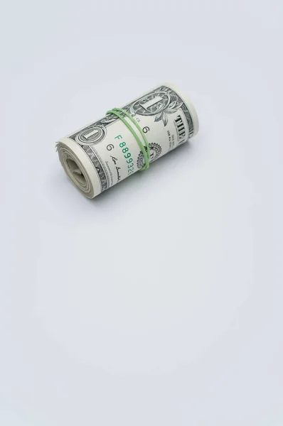 Zbliżenie Stosu Usa Dolar Odizolowany Jasnym Tle — Zdjęcie stockowe
