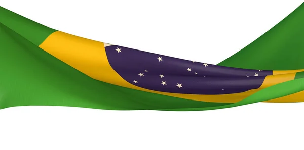 Flag Banner Brazil Isolated White Background — Stock Photo, Image