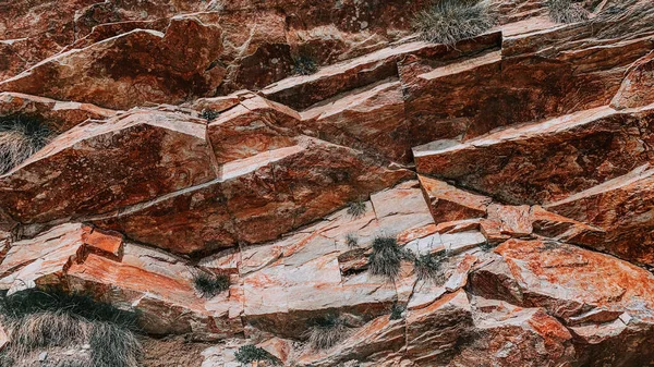 Een Close Van Geologische Rotsbodem Met Geometrische Vormen — Stockfoto