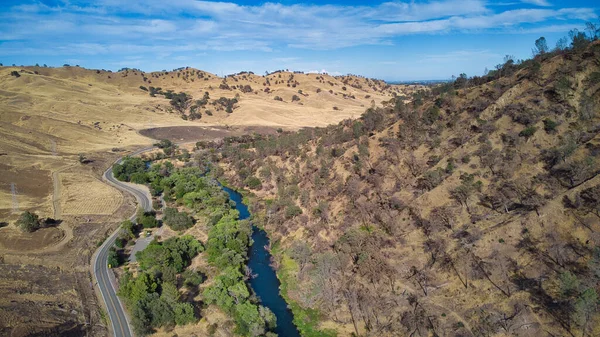 Αεροφωτογραφία Του Putah Creek Στην Καλιφόρνια — Φωτογραφία Αρχείου