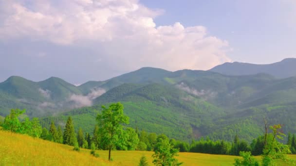 Beau Paysage Avec Montagnes Nuages — Video