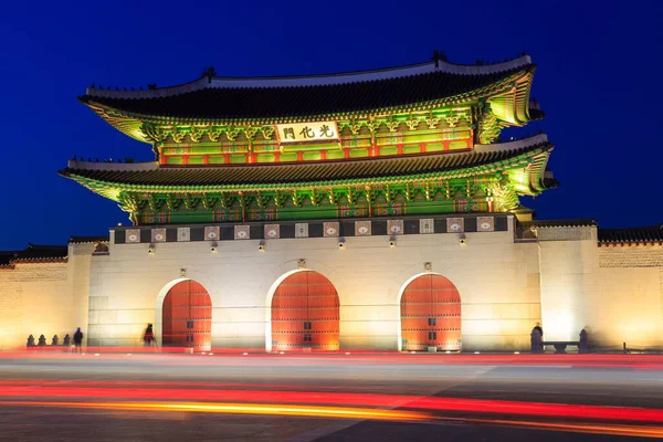 Πανόραμα Της Πύλης Gyeongbokgung Στη Σεούλ Της Νότιας Κορέας — Φωτογραφία Αρχείου