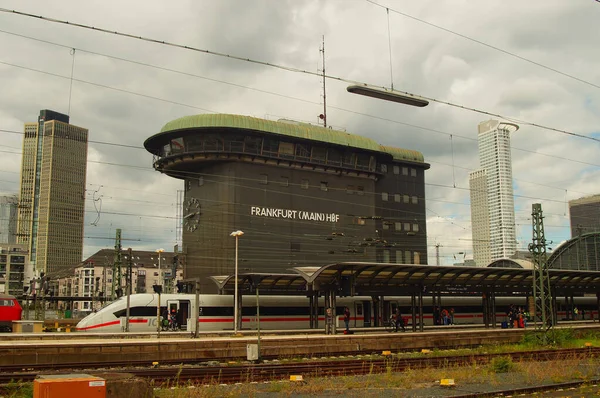 Torre Señal Estación Central Frankfurt Torres Westend Torre 185 Segundo — Foto de Stock