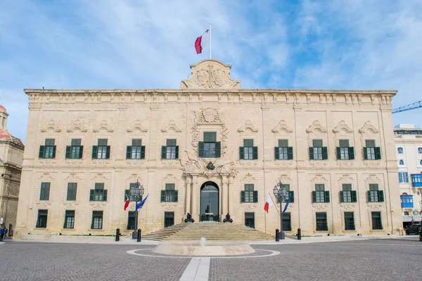 Valletta Malta Jan 2021 Facade Auberge Castille Valletta Builed Baroque — стокове фото