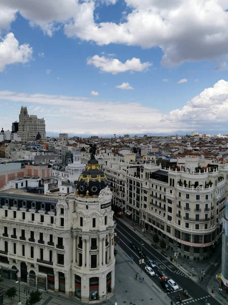 Madrid Španělsko Července 2021 Malebný Pohled Madridskou Architekturu Terasy Circulo — Stock fotografie