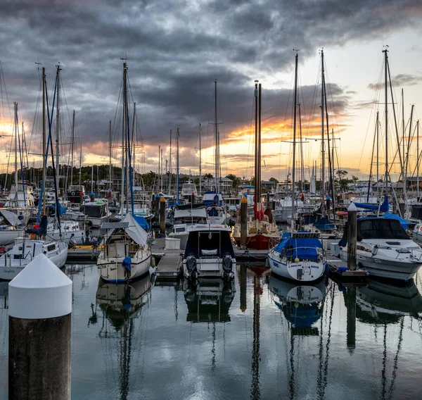 Mooloolaba Australia Aug 2021 Een Opname Van Een Kustjachthaven Van Rechtenvrije Stockfoto's