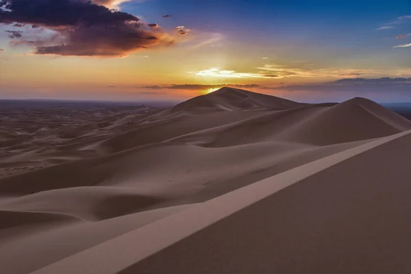 Sunrise Sunset Always Amazing See Souther Mongolia Place Called Gobi — Stock Photo, Image