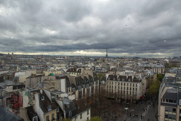 Прекрасний Пейзаж Парижа Франція Дощовій Траві — стокове фото