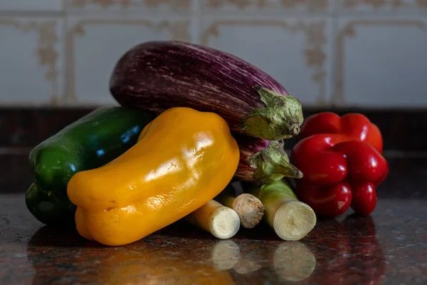 Вид Овощей Ингредиентов Вкусного Рататуй — стоковое фото