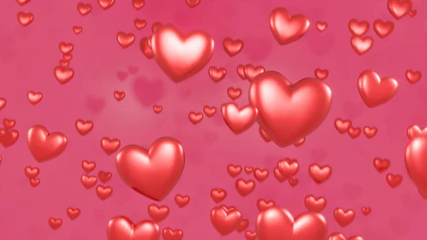 Uma Ilustração Dos Corações Vermelhos Flutuando Mostrando Conceito Amor Carinho — Fotografia de Stock