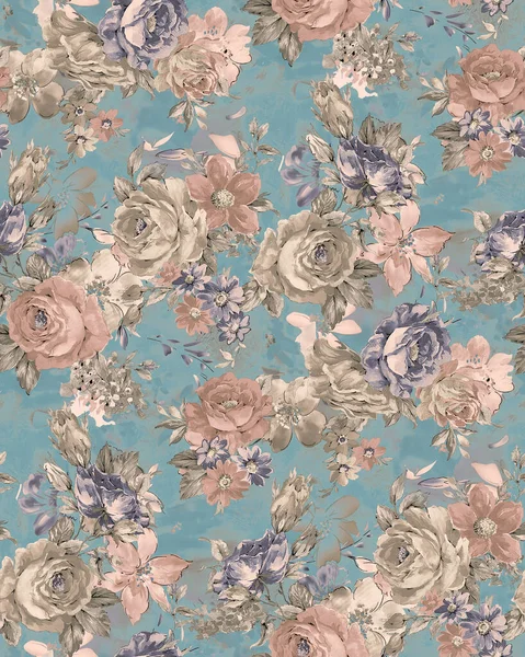 Seamless Floral Pattern Textile Print Home Decoration — Stock Photo, Image