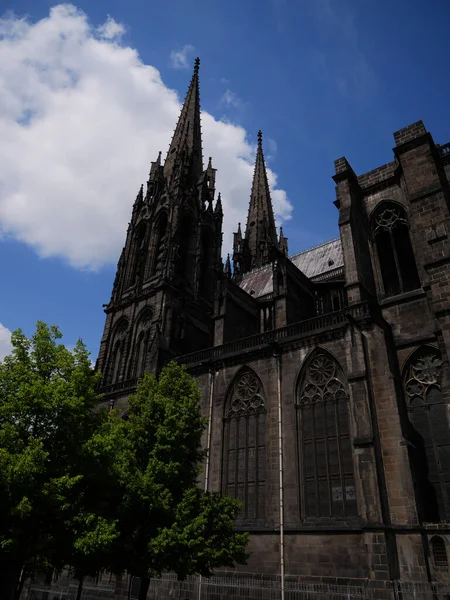 Mooie Foto Van Klokkentoren Van Zwarte Kathedraal Genaamd Notre Dame — Stockfoto