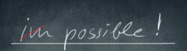 Handwriting Blackboard Impossible Changes Possible Motivation Setting Goals — Stock Photo, Image