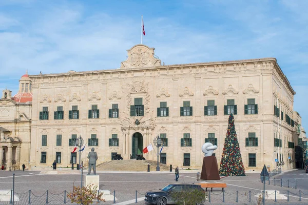 Valletta Malta Jan 2021 Фасад Auberge Castille Валлетте Построенный Стиле — стоковое фото