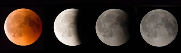 Une Image Illustrative Des Étapes Une Lune Sur Fond Noir — Photo
