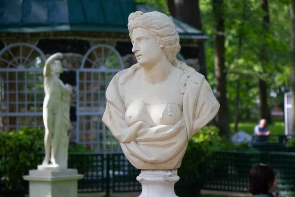 Detailní Záběr Busty Peterhofském Paláci Petrohradě — Stock fotografie
