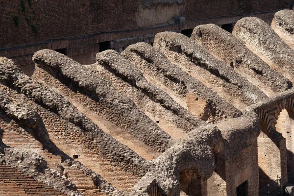 Primo Piano Delle Mura Interne Del Colosseo Una Giornata Sole — Foto Stock