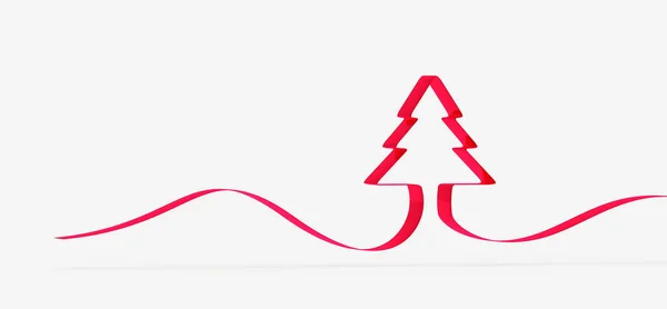 Belo Cartão Natal Com Uma Renderização Uma Árvore Natal — Fotografia de Stock