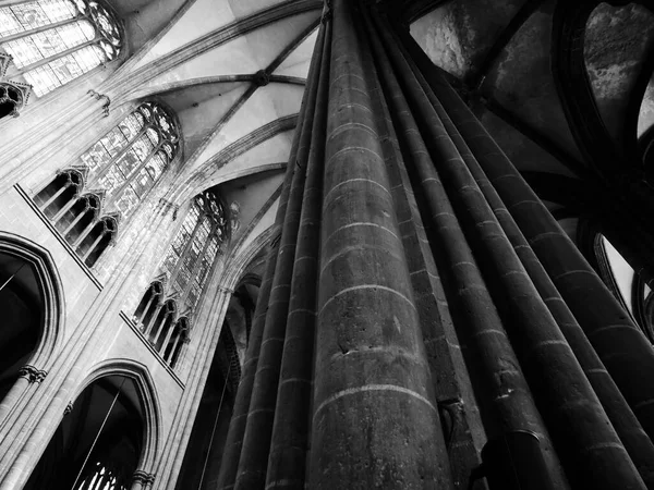 Belle Image Voûte Cathédrale Gothique Notre Dame Assomption Clermont Ferrand — Photo