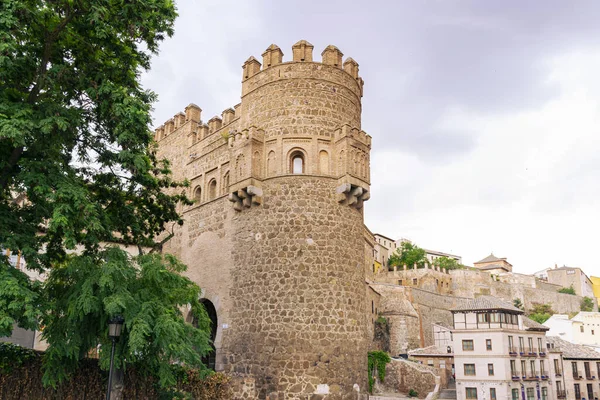 Puerta Del Sol Antiga Porta Entrada Para Cidade Medieval Toledo — Fotografia de Stock