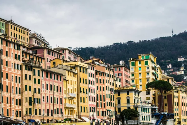 Colorful Buildings Fishing Village Camogli Italy — Stock Photo, Image