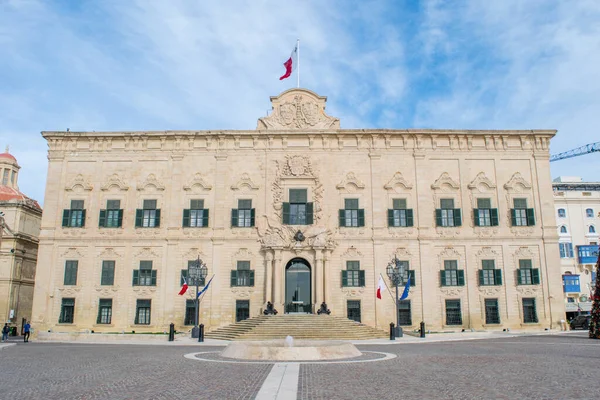 Valletta Malta Ocak 2021 Valletta Daki Auberge Castille Cephesi Anda — Stok fotoğraf